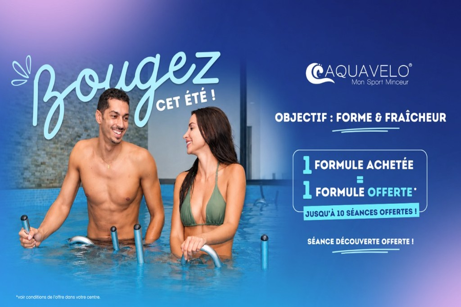 Promotion juillet 2026 — 1 formule achetée = 1 formule offerte Aquavélo Antibes